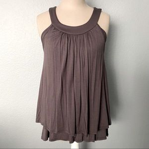 Ella Moss Taupe Brown Knot Halter Tank Top, Medium